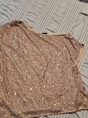 torrid Gold Sequin Off-shoulder Blouse